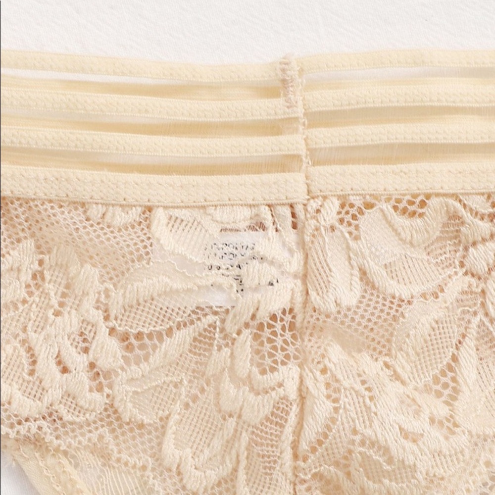 NEW lace {4 pack} pantie set black cream blue bur - Picture 4 of 4